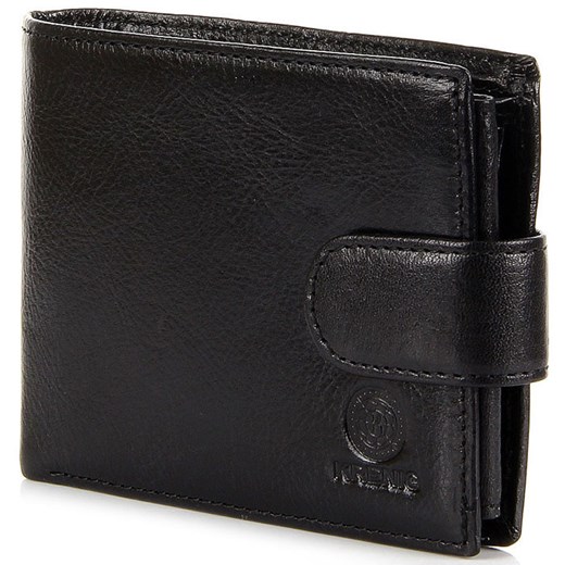 KRENIG Classic 12080 - ekskluzywny czarny skórzany portfel męski w pudełku skorzana-com czarny z kieszeniami