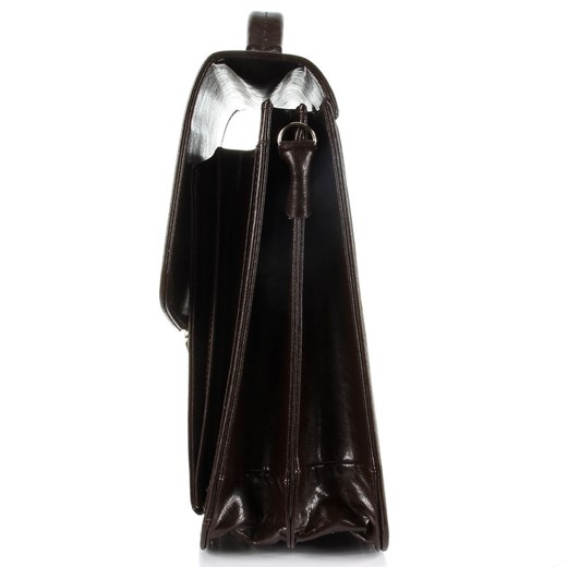 Skórzana teczka aktówka męska elegancka biznesowa ciemnobrązowa G6 skorzana-com czarny naturalne