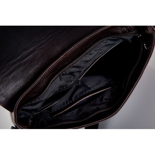 SOLIER Messel SL31 ciemnobrązowa skórzana torba męska na ramię, raportówka skorzana-com czarny idealne