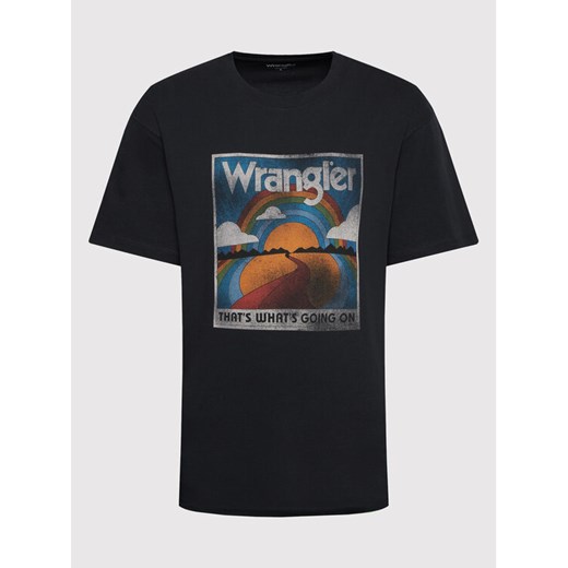 Wrangler T-Shirt Vintage W7L4GFXVD Czarny Regular Fit Wrangler L okazja MODIVO