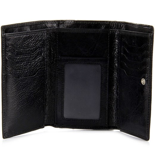KRENIG Classic 12022 czarny portfel skórzany damski w pudełku skorzana-com czarny jesień