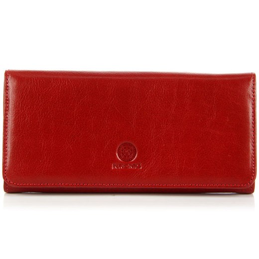 KRENIG Classic 12026 czerwony portfel skórzany damski w pudełku skorzana-com czerwony kieszeń na bilon