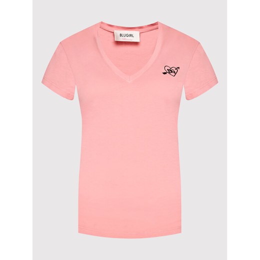 Blugirl Blumarine T-Shirt RA2215-J6409 Różowy Regular Fit Blugirl Blumarine 40 promocyjna cena MODIVO