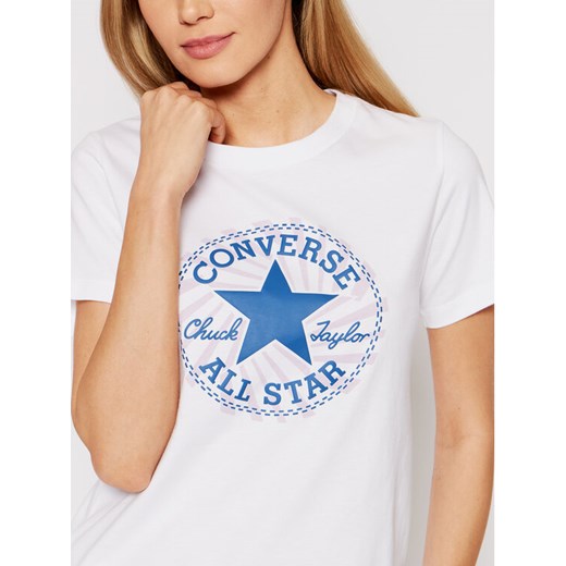 Converse T-Shirt 10024032-A02 Biały Standard Fit Converse XS promocja MODIVO