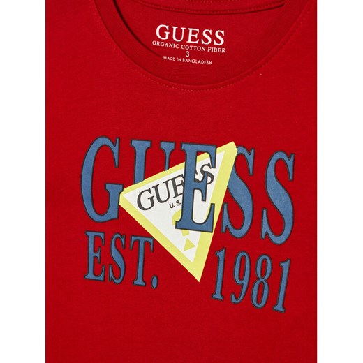 Guess T-Shirt N2RI00 K8HM0 Czerwony Regular Fit Guess 4Y okazyjna cena MODIVO