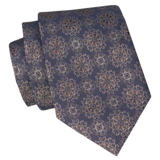 Krawat Angelo di Monti - Beżowa Rozeta KRADM1980 ze sklepu JegoSzafa.pl w kategorii Krawaty - zdjęcie 150574636
