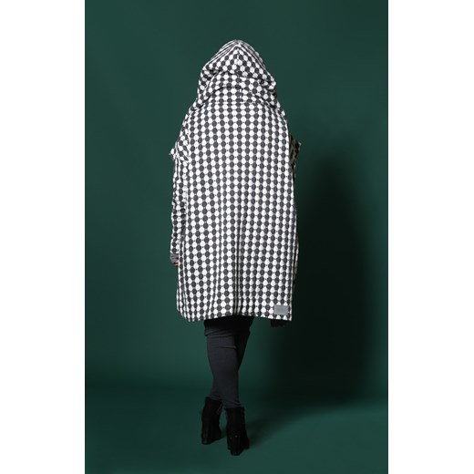 NUBEE - ASYMMETRY HOOD - Płaszcz dzianina swetrowa showroom-pl szary dzianina
