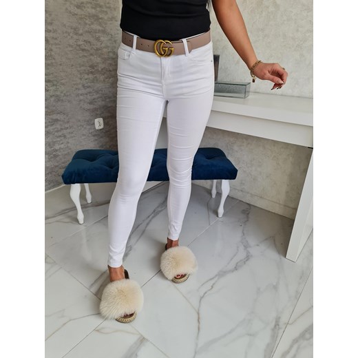 spodnie jeansowe fiona rurki white - białe ze sklepu STYLOWO w kategorii Jeansy damskie - zdjęcie 150587766