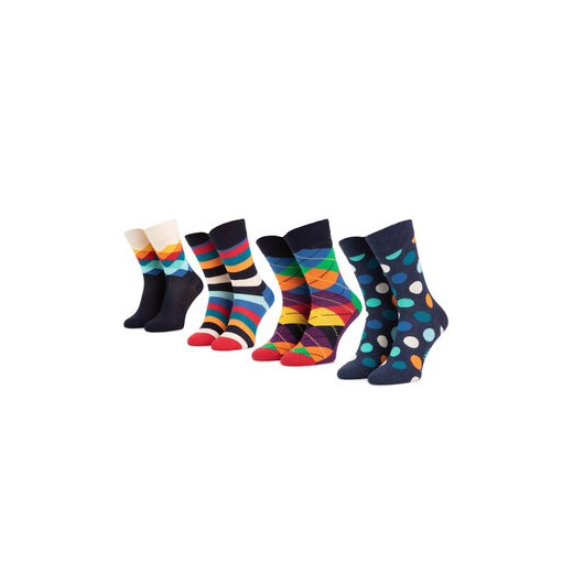 Zestaw 4 par wysokich skarpet unisex Happy Socks - XMIX09-6000 Kolorowy Happy Socks 41/46 wyprzedaż eobuwie.pl