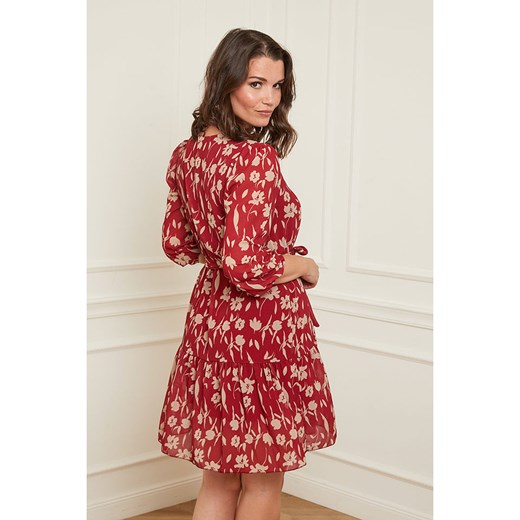 Sukienka w kolorze czerwono-jasnoróżowym ze wzorem Curvy Lady 40/42 promocja Limango Polska
