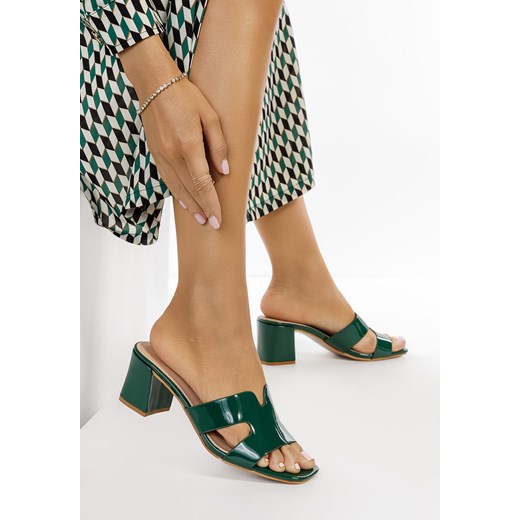 Zielone klapki na obcasie Alemena Zapatos 35 okazyjna cena Zapatos