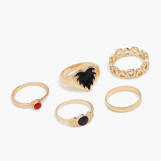 Cropp - 5 pack pierścionków - Złoty ze sklepu Cropp w kategorii Pierścionki - zdjęcie 150618975