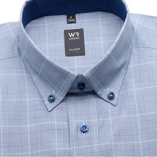 Koszula WR London (wzrost 176/182) taliowana willsoor-sklep-internetowy niebieski kratka