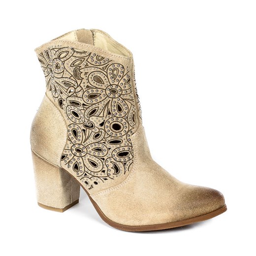 Botki Exquisite na zamek eleganckie welurowe