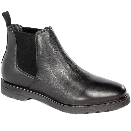 Buty zimowe męskie Bugatti eleganckie czarne bez zapięcia