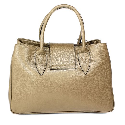 Shopper bag Toscanio matowa beżowa ze skóry duża elegancka 