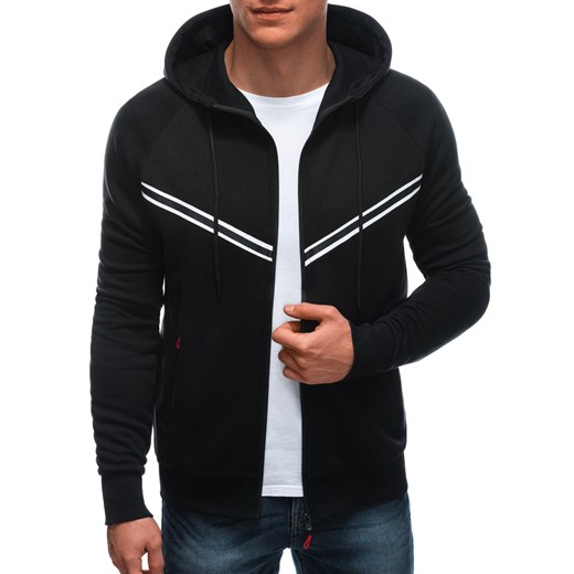 Bluza męska z kapturem 1551B - czarna Edoti.com L Edoti