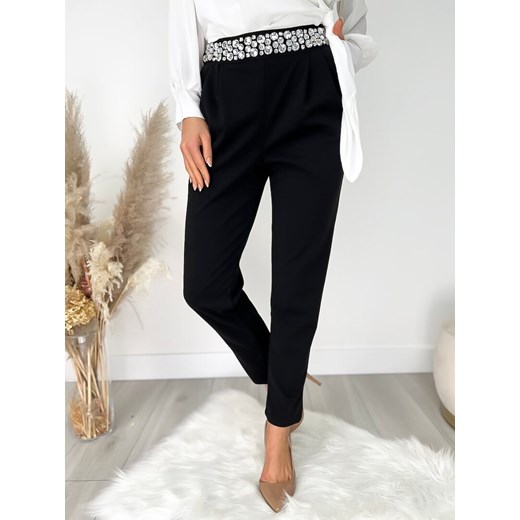 Czarne Cygaretki z Ozdobnym Pasem Modnakiecka.pl 44 ModnaKiecka.pl