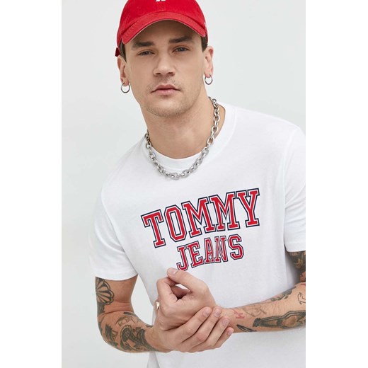 Tommy Jeans t-shirt bawełniany kolor biały z nadrukiem Tommy Jeans S ANSWEAR.com