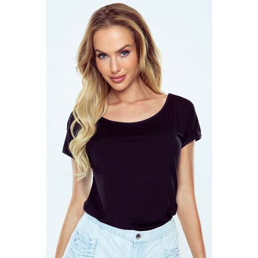 Bawełniana koszulka bluzka czarna z ozdobnymi plecami Giris, Kolor czarny, Rozmiar S, Eldar ze sklepu Intymna w kategorii Bluzki damskie - zdjęcie 150644719