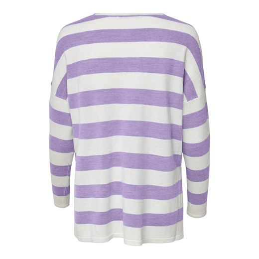 Sweter "Amalia" w kolorze fioletowo-białym L wyprzedaż Limango Polska