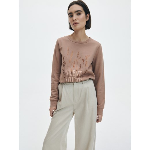 Reserved - Bluza z nadrukiem - Beżowy Reserved XL Reserved