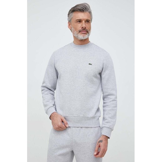 Lacoste bluza męska kolor szary gładka SH9608-132 ze sklepu ANSWEAR.com w kategorii Bluzy męskie - zdjęcie 150691867