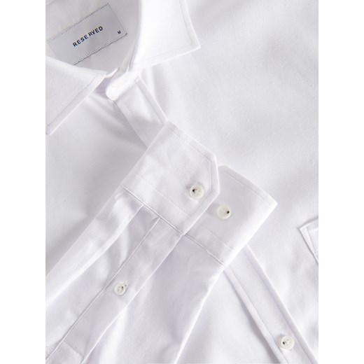 Reserved - PREMIUM Koszula regular fit z Tencelem™ Lyocellem - Biały Reserved XL Reserved
