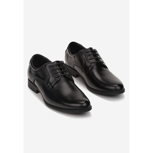 Czarne Półbuty na Płaskim Obcasie z Przeszyciami i Skórzaną Wkładką Copelynn 41 wyprzedaż born2be.pl