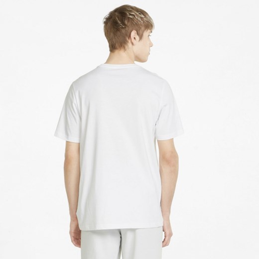 Puma t-shirt męski biały z krótkimi rękawami w stylu młodzieżowym 