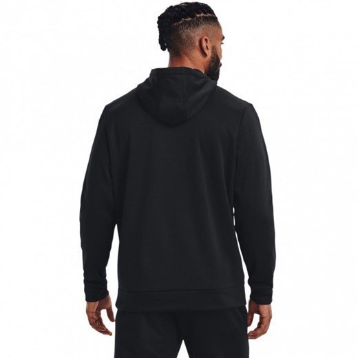 Męska bluza treningowa Under Armour UA Armour Fleece Hoodie - czarna ze sklepu Sportstylestory.com w kategorii Bluzy męskie - zdjęcie 150749729