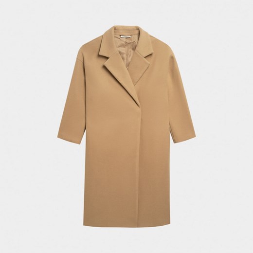 Damski płaszcz  OUTHORN OTHAW22TCOUF003 - beżowy Outhorn L okazja Sportstylestory.com