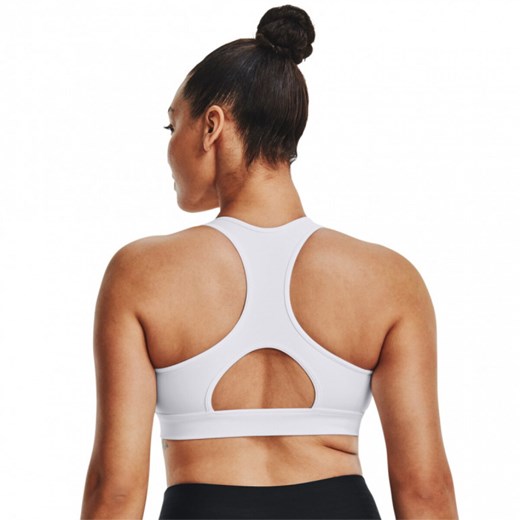 Biustonosz treningowy Under Armour UA HeatGear Mid Padless - biały ze sklepu Sportstylestory.com w kategorii Biustonosze - zdjęcie 150757887