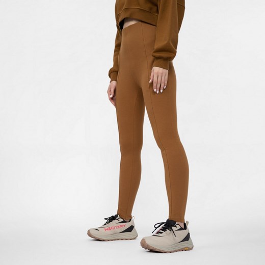 Damskie legginsy dzianinowe 4F 4FAW22TTROF260 - brązowe M okazja Sportstylestory.com