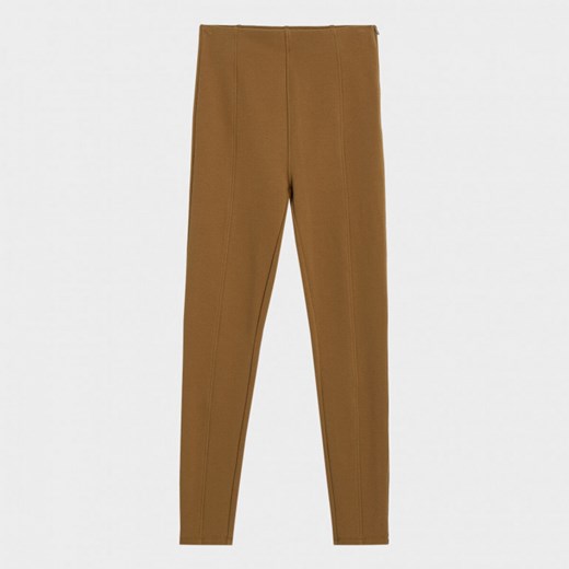 Damskie legginsy dzianinowe 4F 4FAW22TTROF260 - brązowe XS okazyjna cena Sportstylestory.com