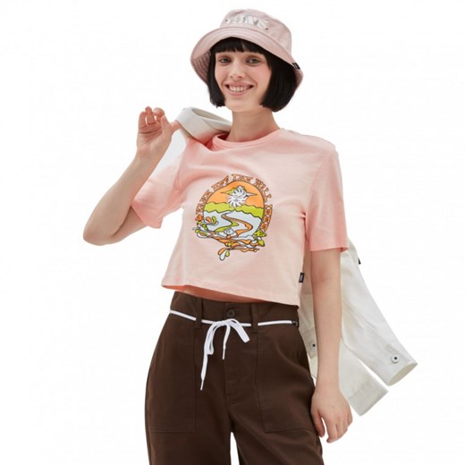 Damski t-shirt z nadrukiem VANS Resort Mix Tropical Peach - różowy Vans S Sportstylestory.com