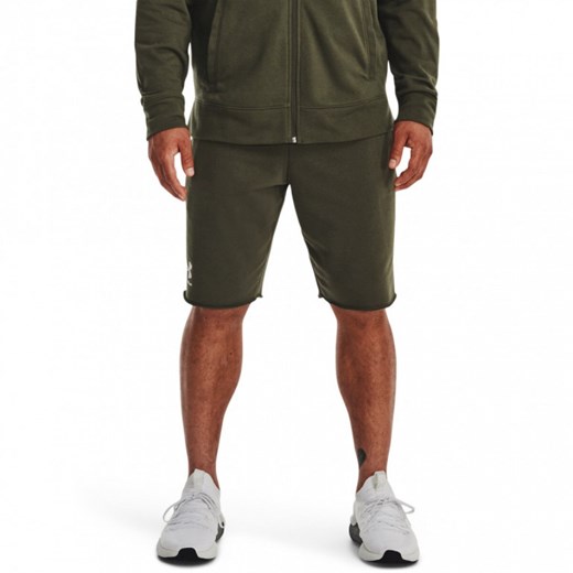 Męskie spodenki dresowe UNDER ARMOUR RIVAL TERRY SHORT - oliwkowe/khaki ze sklepu Sportstylestory.com w kategorii Bluzy męskie - zdjęcie 150765335