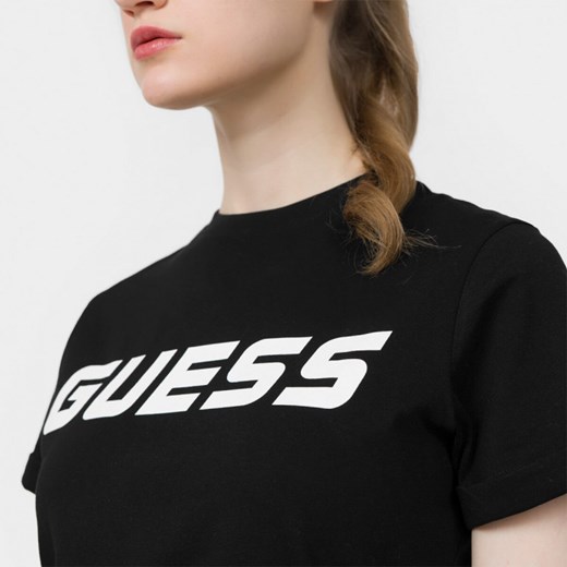 Damski t-shirt z nadrukiem GUESS ESTHER - czarny Guess S Sportstylestory.com
