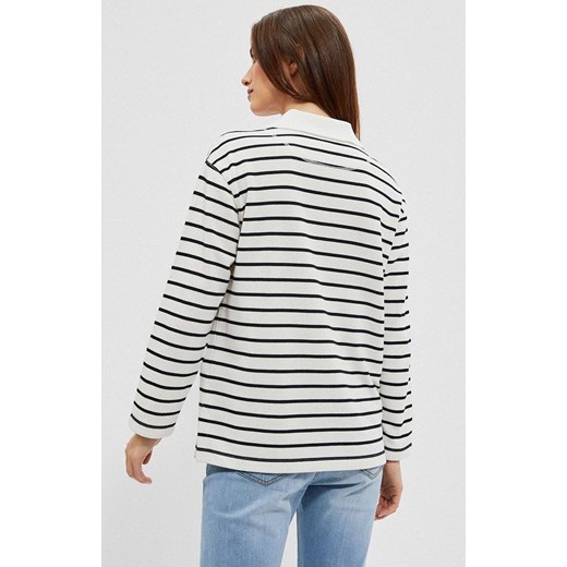 Luźna bluza damska w paski, Kolor biało-czarny, Rozmiar XS, Moodo M Primodo