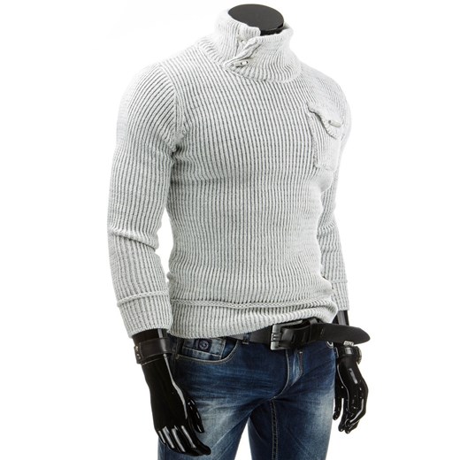 Sweter (wx0569) - Biały dstreet bialy abstrakcyjne wzory