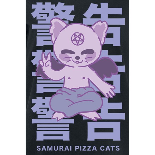 Samurai Pizza Cats - Manga Design - T-Shirt - czarny S, M, L, XL, XXL EMP