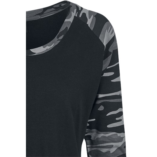 Urban Classics - Ladies 3/4 Contrast Raglan Tee - Longsleeve - czarny ciemny XS, M, L, XL, XXL, 3XL, 4XL EMP