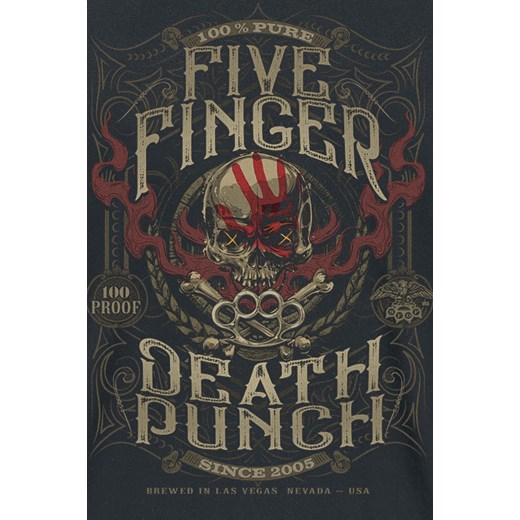 Five Finger Death Punch - 100 Proof T-shirt - T-Shirt - czarny S, M, L, XL, XXL, 3XL, 4XL EMP