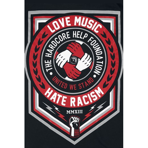 Hardcore Help Foundation - Love Music - T-Shirt - czarny M, L, XL, XXL, 3XL EMP