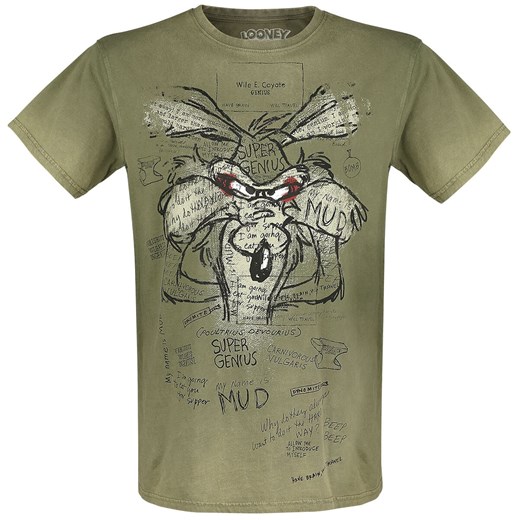 Looney Tunes - Wile E. Coyote - Inner Thoughts - T-Shirt - khaki S, M, L, XL, XXL, 3XL EMP