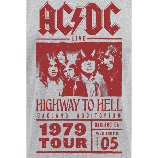 AC/DC - Highway To Hell - Red Photo - 1979 Tour - T-Shirt - odcienie szarego S, M, L, XL, XXL EMP