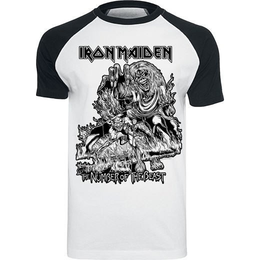 Iron Maiden - Number Of The Beast - T-Shirt - biały czarny S, M, L, XL, XXL, 3XL, 4XL EMP