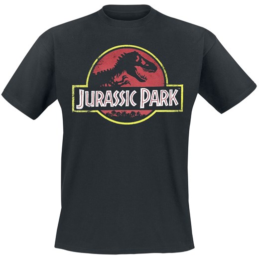Jurassic Park - Classic Logo - T-Shirt - czarny S, M, L, XL, XXL, 3XL, 4XL, 5XL EMP wyprzedaż