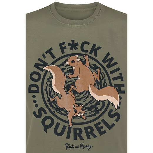 Rick And Morty - Don&apos;t F*ck With Squirrels - T-Shirt - khaki S, M, L, XL, XXL okazyjna cena EMP