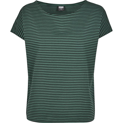 Urban Classics - Ladies Yarn Dyed Baby Stripe Tee - T-Shirt - zielony czarny XS, S, M, L, XL, XXL, 3XL, 4XL, 5XL EMP